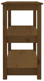 Mesa consola 80x40x74 cm madeira de pinho maciça castanho mel