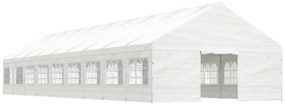 Gazebo com telhado 20,07x5,88x3,75 m polietileno branco