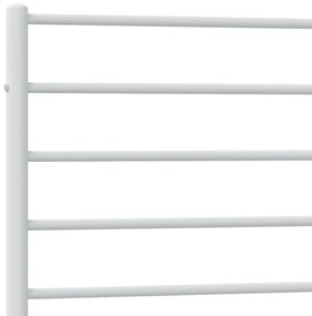 Estrutura de cama com cabeceira e pés 75x190 cm metal branco