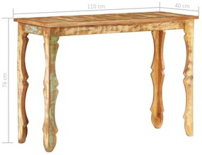 Mesa consola 110x40x76 cm madeira recuperada maciça