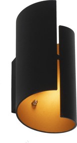 Candeeiro de Parede Inteligente Preto com Interior Dourado com Wifi G9 - Faldo