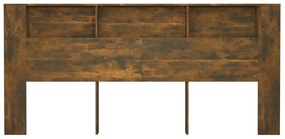 Armário de cabeceira 220x18,5x104,5 cm cor carvalho fumado