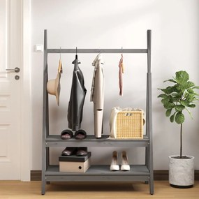 Suporte para roupas 100x45,5x150 cm madeira pinho maciça cinza