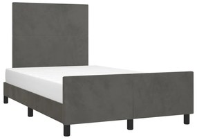 Estrutura de cama sem colchão 120x190 cm Veludo cinza escuro