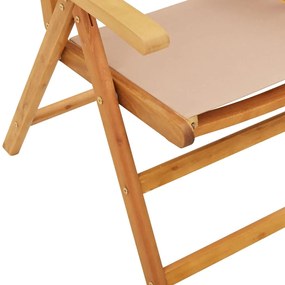 Cadeiras jardim reclin. 4 pcs tecido/madeira maciça
