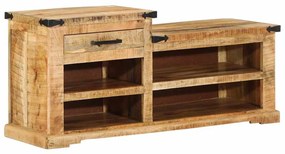 vidaXL Banco para Sapatos 110x35x50 cm Madeira Bruta de Mangueira