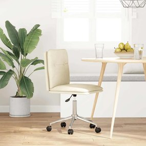 Cadeira de jantar couro artificial cor creme