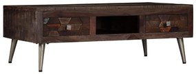 Mesa de centro em madeira recuperada maciça 100x60x35 cm