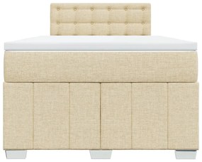 Cama boxspring com colchão 120x190 cm tecido cor creme