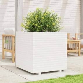 Vaso/floreira de jardim 70x70x72 cm pinho maciço branco