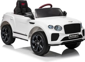 Carro elétrico para Crianças 12V Bentley Bentayga S, Rodas de espuma EVA, Assento Couro ecológico Branco