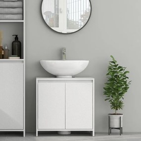 Móvel de lavatório com 2 portas e prateleira ajustável, 60 x 30 x 60 cm, (LAVATORIO E TORNEIRA NÃO INCLUIDA) branco