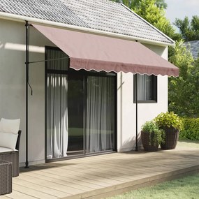 vidaXL Tecido substituição para sanefa de toldo 3 m riscas castanho