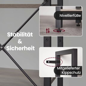 Prateleira, estante de livros Design compacto 30 x 40 x 187,5 cm preto-greige