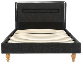 Cama com LED e colchão 90x200 cm serapilheira cinzento-escuro