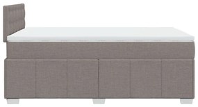 Cama boxspring c/ colchão 120x190cm tecido castanho-acinzentado