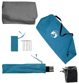 Corta-vento de campismo 340x130 cm impermeável azul