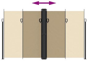 Toldo lateral retrátil 200x600 cm bege