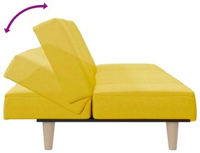 Sofá-cama tecido amarelo-claro