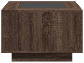 Mesa de centro c/ LEDs 60x60x40 cm derivados de madeira