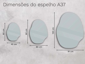 Espelho LED orgânico com iluminação A37 60×80
