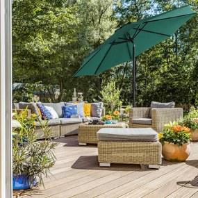 Guarda-sol 3 m jardim com proteção solar até UPF 50+ e inclinação verde escuro