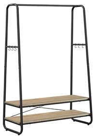 Cabide Guarda Roupa com 2 prateleiras 45 x 100 x 160 cm castanho-turquesa preto