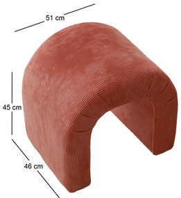 Pouffe Nu – Coral – 51x45x46 cm