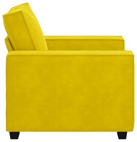 Poltrona 60 cm veludo amarelo