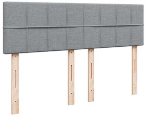 Cama com molas/colchão 160x200 cm tecido cinzento-claro
