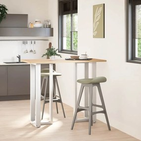 Pés de mesa de bar em forma de T, 2 peças, branco, 50x35x(110-111) cm,