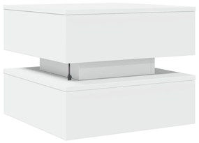 Mesa de centro com luzes LED 50x50x40 cm branco