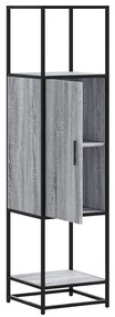 Armário alto 35,5x35x139 cm madeira e metal cinza sonoma
