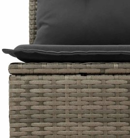 Conjunto de Sofá de Jardim com 7 peças e almofadas cinzas de poliratta