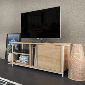 Móvel TV Neola – Branco Carvalho – 120 cm