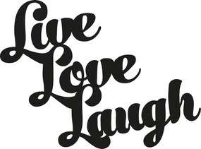 Acessório Decorativo de Parede Live Love Laugh – Preto – 52 x 38 cm