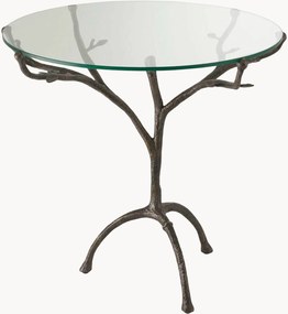 Mesa de jantar redonda com tampo de vidro Christophe, Ø 80 cm