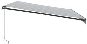 Toldo retrátil manual 500x300 cm antracite e branco