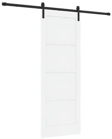 porta deslizante vidaXL com ferragens brancas 78x211 cm de madeira sól