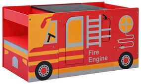 Conjunto mesa e cadeira criança 3 pcs camião bombeiros madeira