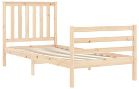 Estrutura cama de solteiro c/ cabeceira madeira maciça