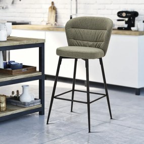 CONJUNTO DE 2 BANCOS DE BAR LOSANNA 52X59X108 CM VERDE E PRETO