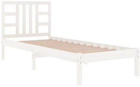 Estrutura de cama 100x200 cm madeira maciça branco