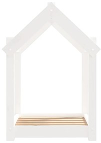 Cama para cães 61 x 50 x 70 cm madeira de pinho maciça branco