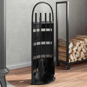 vidaXL Conjunto de ferramentas para lareira 5 pcs 23x15x66 cm aço