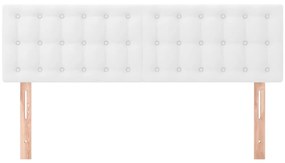 Cabeceira de cama 2 pcs couro artificial 72x5x78/88 cm branco