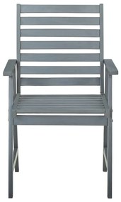 Cadeiras de jantar p/ jardim 3 pcs c/ almofadões acácia maciça