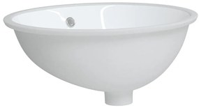 Lavatório casa de banho oval 49x40,5x21 cm cerâmica branco