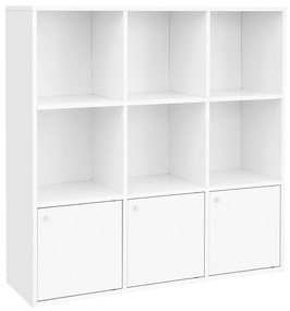 Estante de madeira com cubos abertos e 3 compartimentos | VASAGLE | 97,5 x 30 x 97,5 cm | branco | LBC33WT