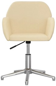 Cadeiras de jantar giratórias 2 pcs tecido cor creme